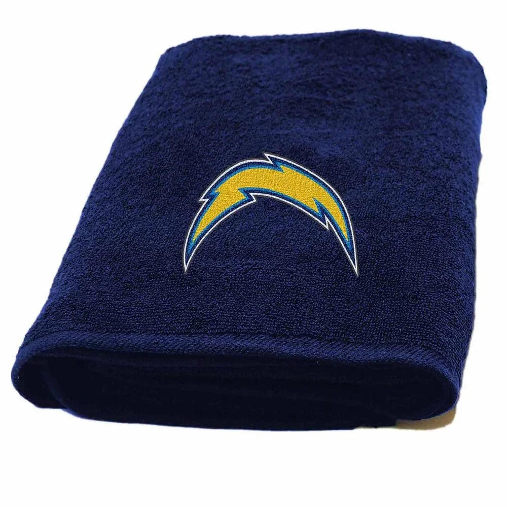 Los Angeles Chargers Bath Towel measures 25 x 50 inches